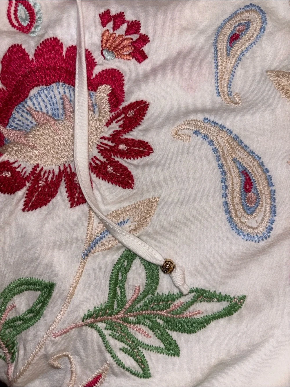 Johnny Was Embroidered Flounce Sleeve Top - Picture 6 of 7
